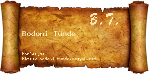 Bodoni Tünde névjegykártya
